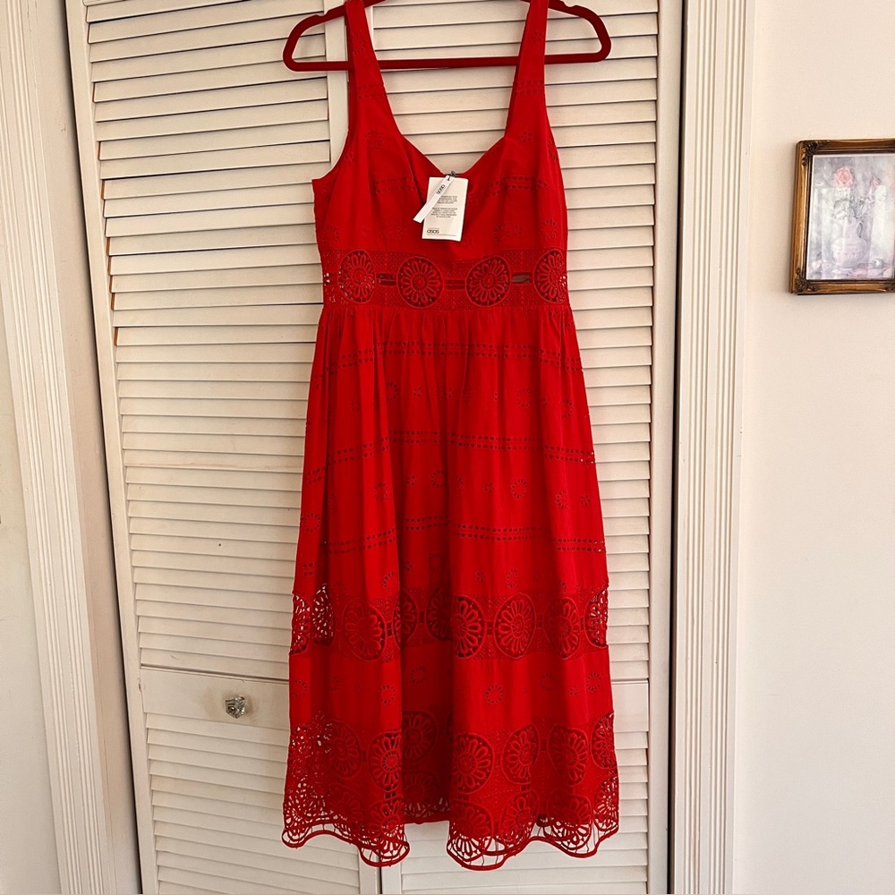 ASOS Vibrant Red Midi Dress